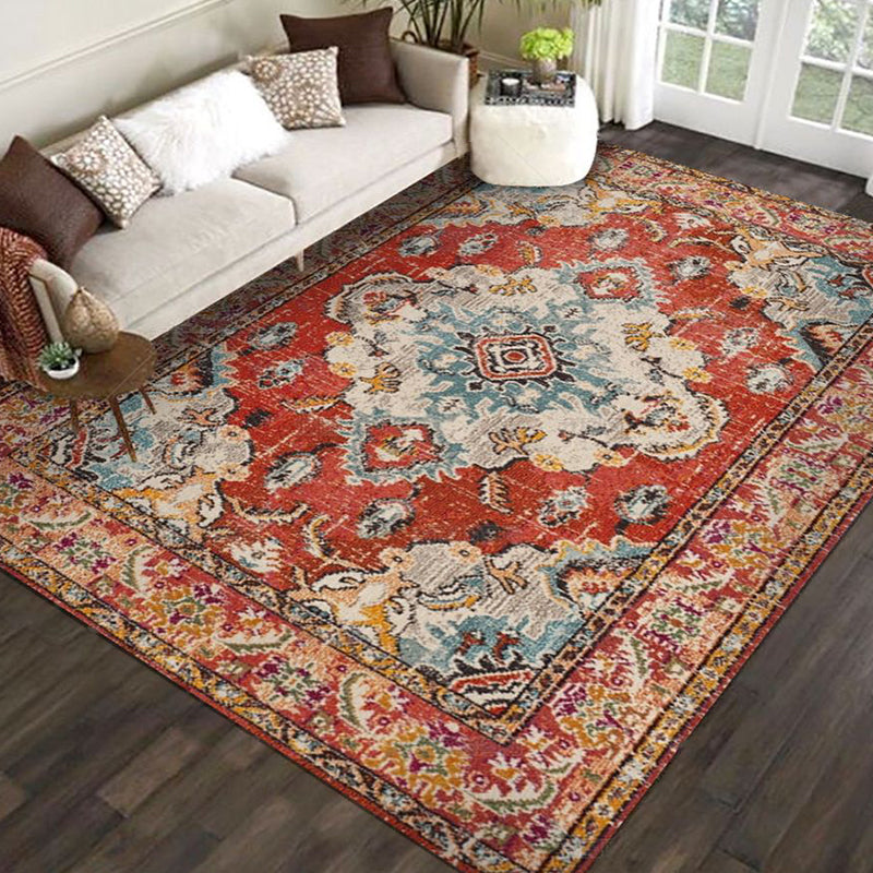 Restoration Tribal Printed Rug Multicolor Bohemian Carpet Synthetics Anti-Slip Backing Stain Resistant Pet Friendly Rug for Room