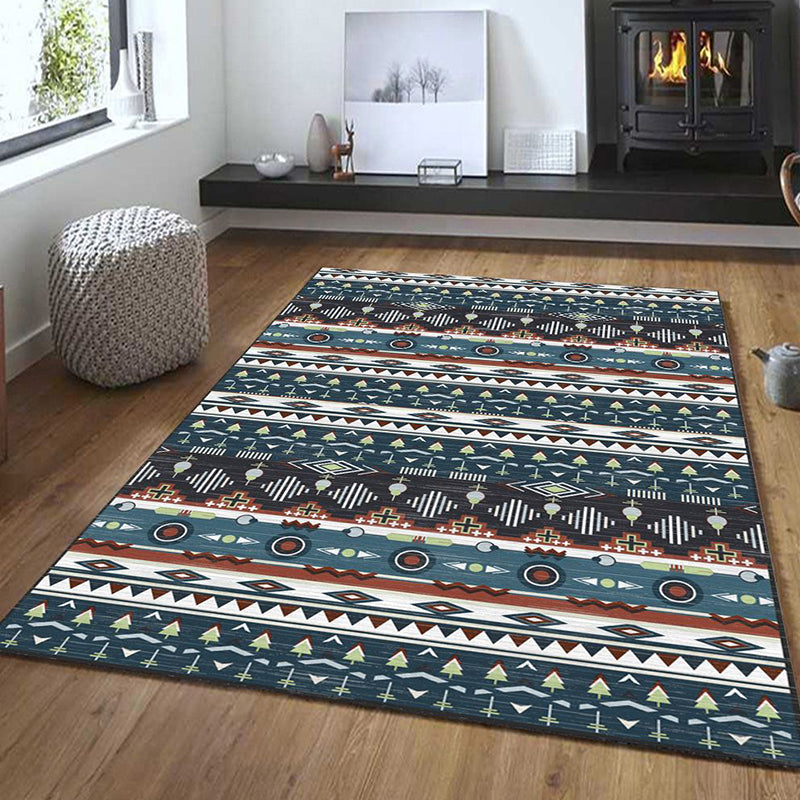 Restoration Tribal Printed Rug Multicolor Bohemian Carpet Synthetics Anti-Slip Backing Stain Resistant Pet Friendly Rug for Room