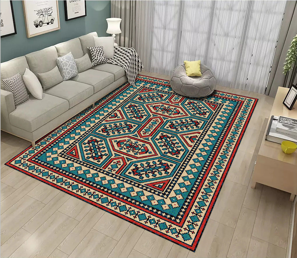 Restoration Tribal Printed Rug Multicolor Bohemian Carpet Synthetics Anti-Slip Backing Stain Resistant Pet Friendly Rug for Room