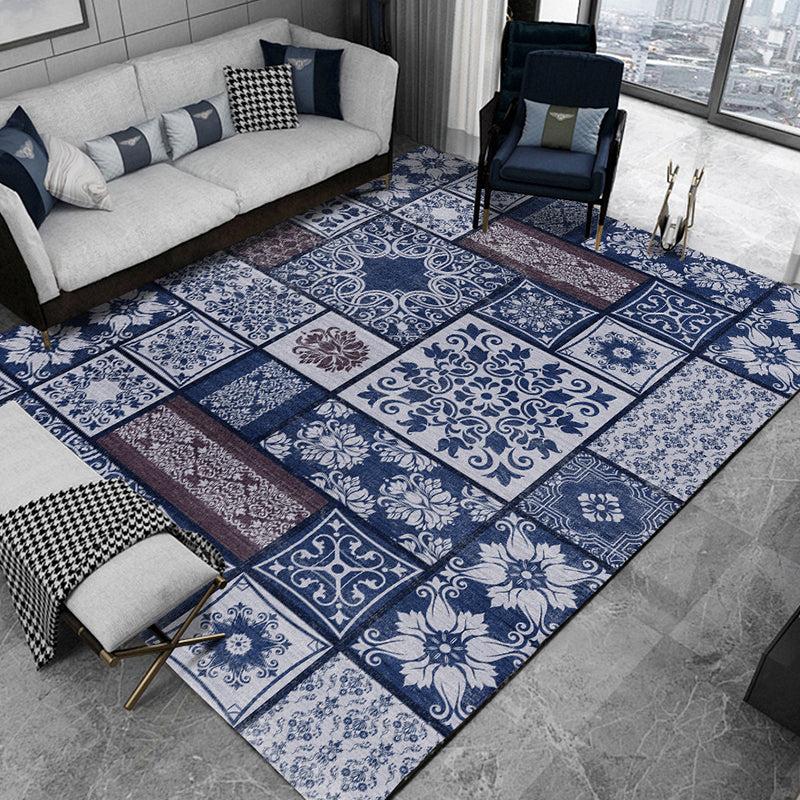 Restoration Tribal Printed Rug Multicolor Bohemian Carpet Synthetics Anti-Slip Backing Stain Resistant Pet Friendly Rug for Room