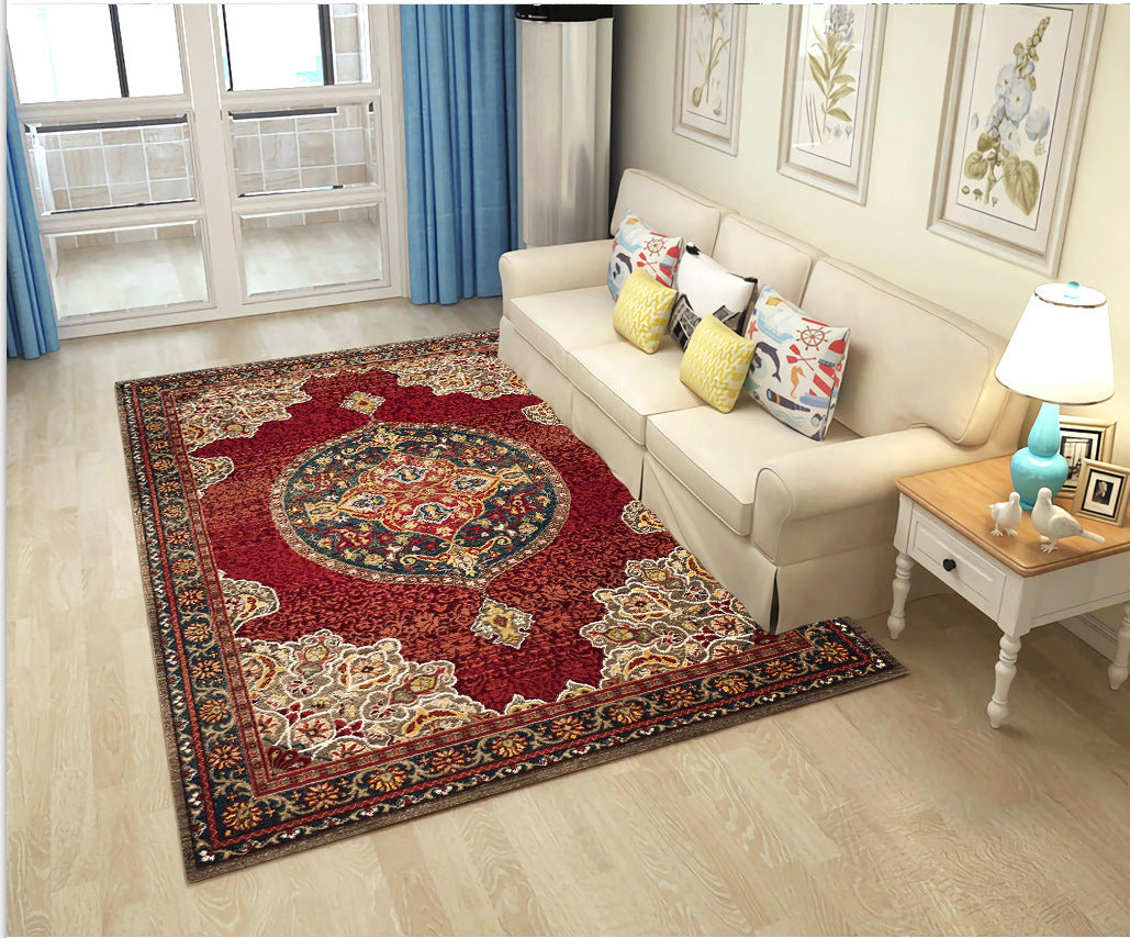 Restoration Tribal Printed Rug Multicolor Bohemian Carpet Synthetics Anti-Slip Backing Stain Resistant Pet Friendly Rug for Room