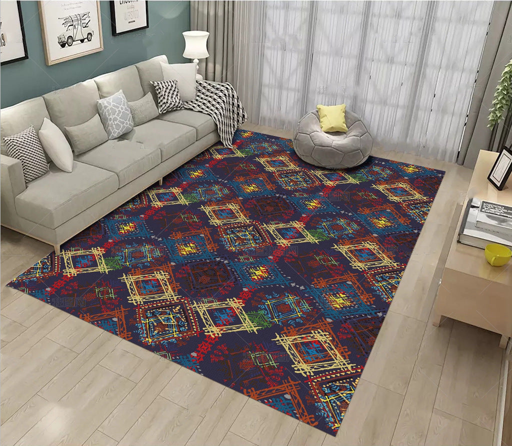 Restoration Tribal Printed Rug Multicolor Bohemian Carpet Synthetics Anti-Slip Backing Stain Resistant Pet Friendly Rug for Room