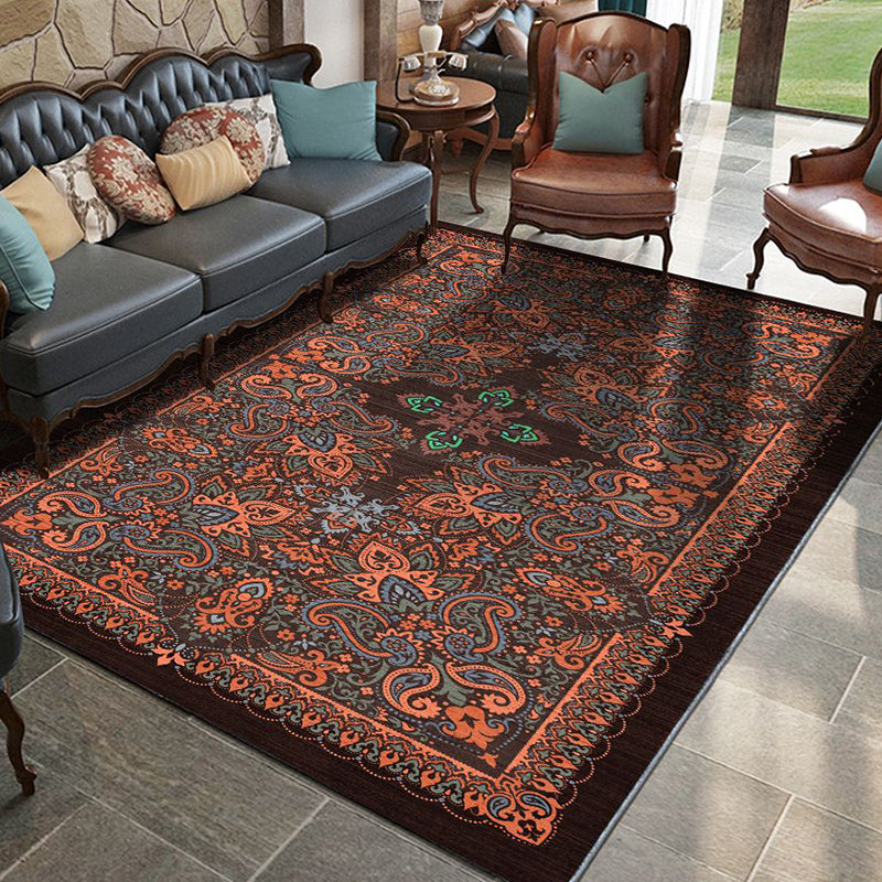 Restoration Tribal Printed Rug Multicolor Bohemian Carpet Synthetics Anti-Slip Backing Stain Resistant Pet Friendly Rug for Room