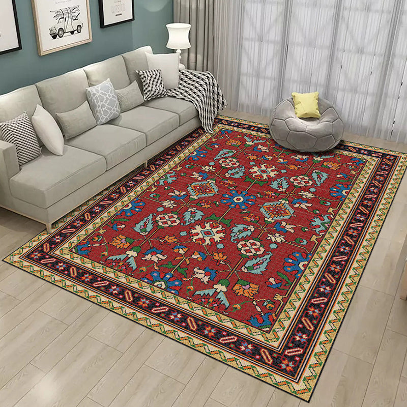 Restoration Tribal Printed Rug Multicolor Bohemian Carpet Synthetics Anti-Slip Backing Stain Resistant Pet Friendly Rug for Room