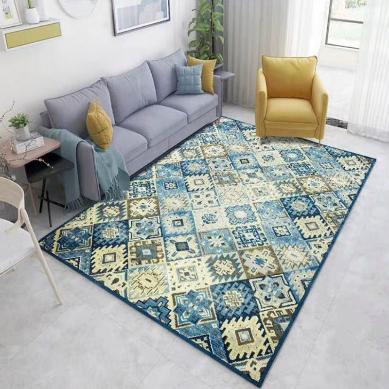 Tappeto colorato bohémien con stampa multicolore moquette lavabile non slip tappeto resistente alle macchie per soggiorno