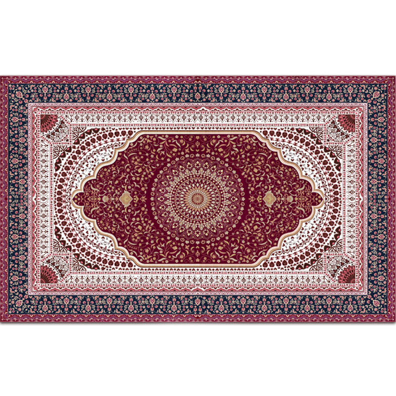 Nostalgie Tapis à motifs multicolores Polyester Bohême tapis Anti-slip Totage de teinture Résistant Wettable Washable pour la décoration intérieure