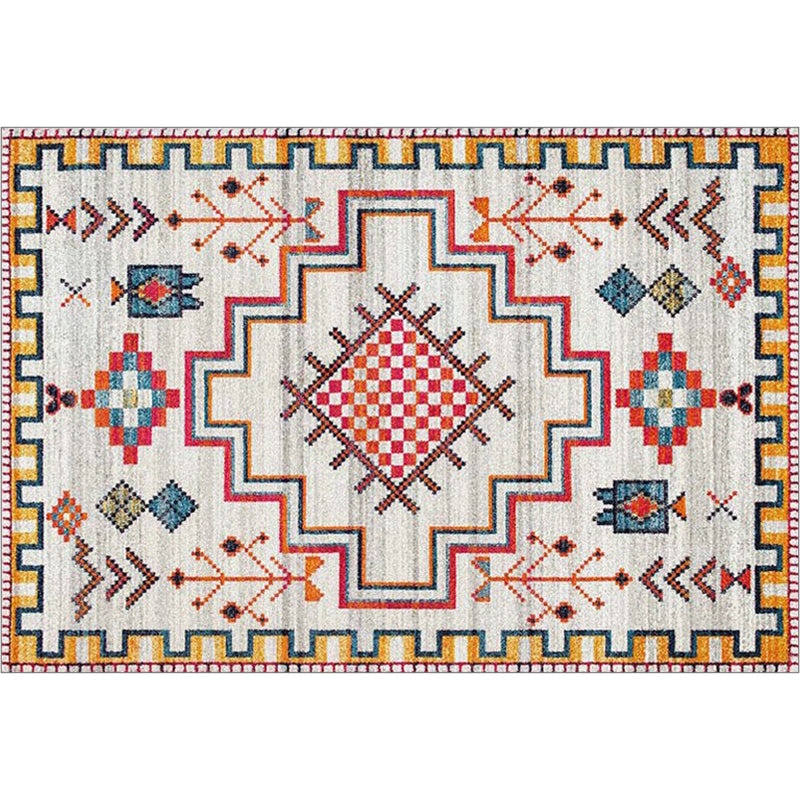 Nostalgie Tapis à motifs multicolores Polyester Bohême tapis Anti-slip Totage de teinture Résistant Wettable Washable pour la décoration intérieure