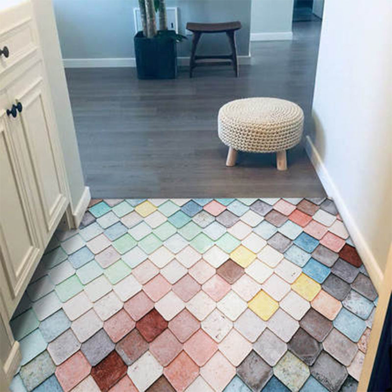 Fashion Boho Chic Rug Multi Color Rhombus Printing Carpet Machine Washable Pet Friendly Anti-Slip Backing Rug for Home