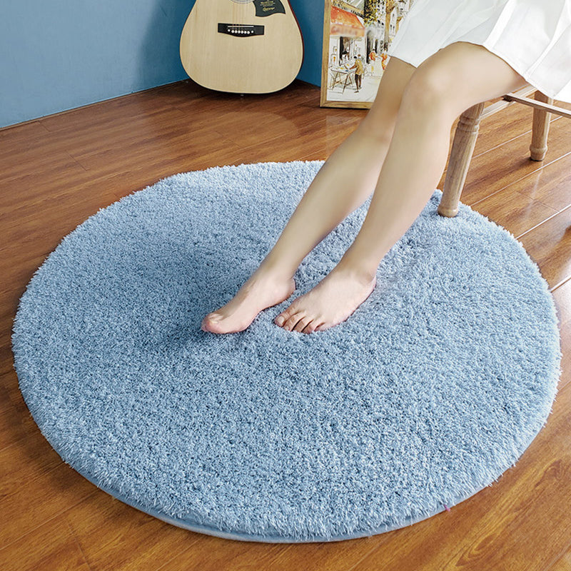 Cozy Plain Rug Multi-Color Minimalist Carpet Synthetic Wool Pet-Friendly Non-Slip Backing Rug for Girls Room