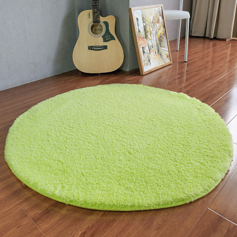 Cozy Plain Rug Multi-Color Minimalist Carpet Synthetic Wool Pet-Friendly Non-Slip Backing Rug for Girls Room