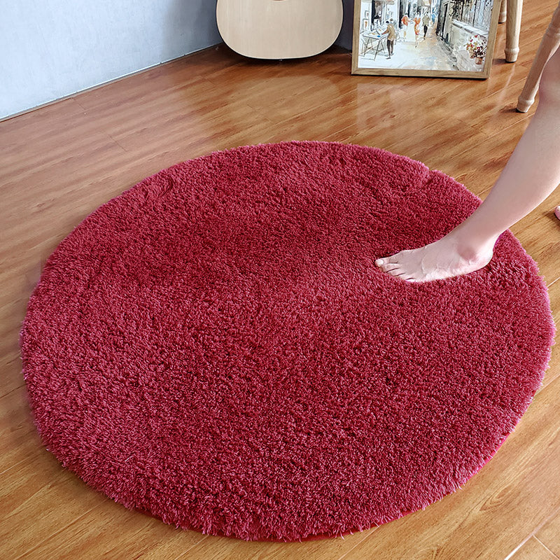 Cozy Plain Rug Multi-Color Minimalist Carpet Synthetic Wool Pet-Friendly Non-Slip Backing Rug for Girls Room