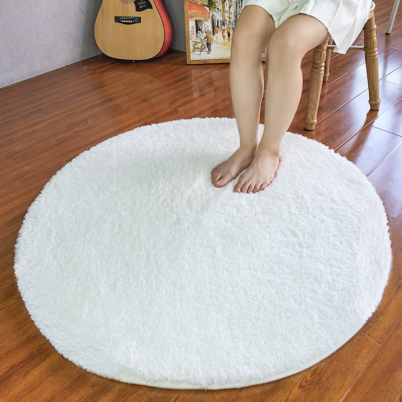 Cozy Plain Rug Multi-Color Minimalist Carpet Synthetic Wool Pet-Friendly Non-Slip Backing Rug for Girls Room