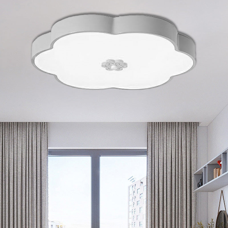 12"/16" Dia Flower Flush Mount Fixture Modern Style Metal LED Black/White Ceiling Mounted Light with Acrylic Diffuser