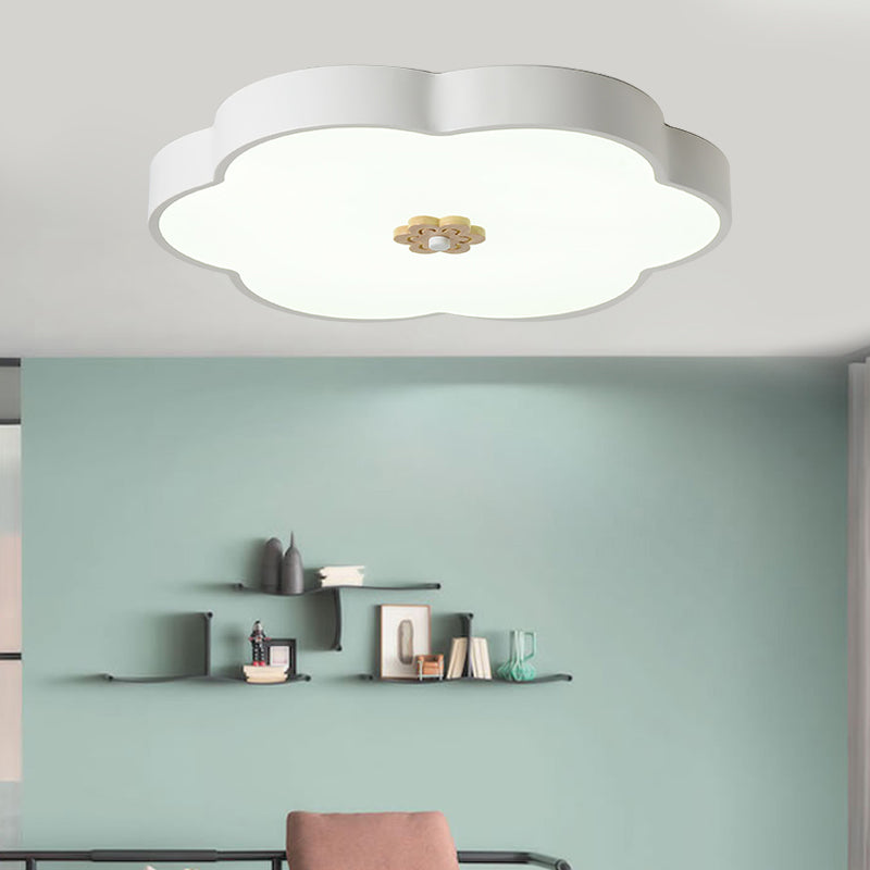 12 "/16" Dia Fiore Flush Mount Fixture Stile moderno Metallo LED Nero/Bianco Plafoniera Montata Luce con Diffusore Acrilico