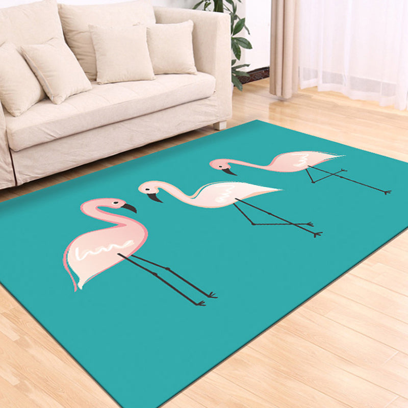 Tropix Intérieur Tropix Rapis multi-couleurs Flamingo Carpet Anti-Slip Backing Tyms résistant Machine Washable pour salle familiale