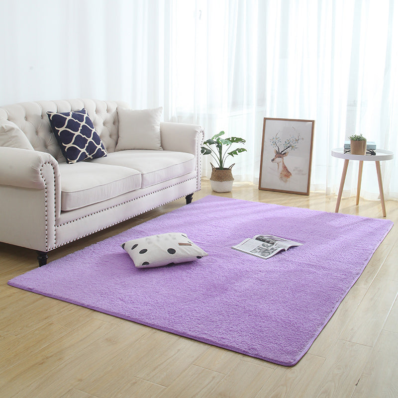 Rapis de couleur unie scandinave Tapis de couleur en fausse en laine Multi couleurs Tymage résistant au tapis sans glissement lavable pour chambre à coucher