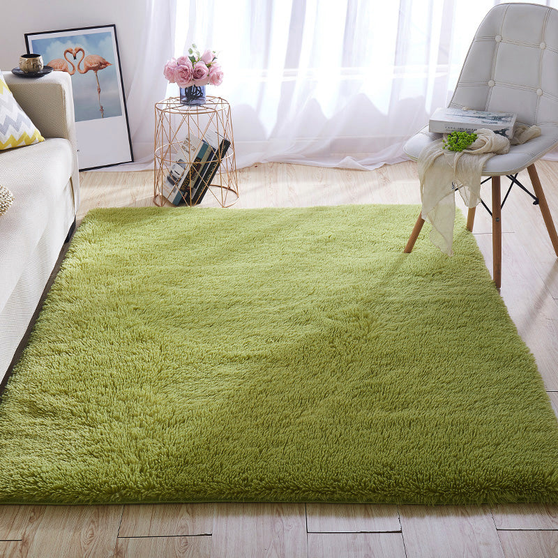 Tapis de zone de maison multicolore Nordique Plain Machine Fluffy Machine Washable Tacons antidérapant Rat de support avec garniture tressée