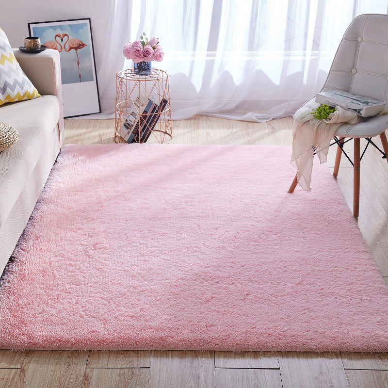 Tapis de zone de maison multicolore Nordique Plain Machine Fluffy Machine Washable Tacons antidérapant Rat de support avec garniture tressée