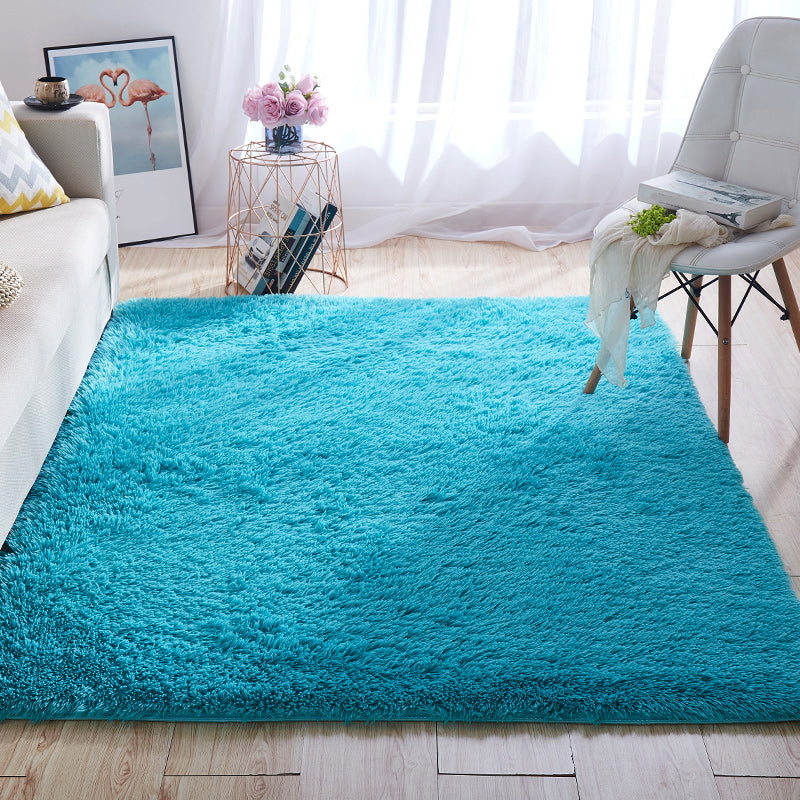 Tapis de zone de maison multicolore Nordique Plain Machine Fluffy Machine Washable Tacons antidérapant Rat de support avec garniture tressée