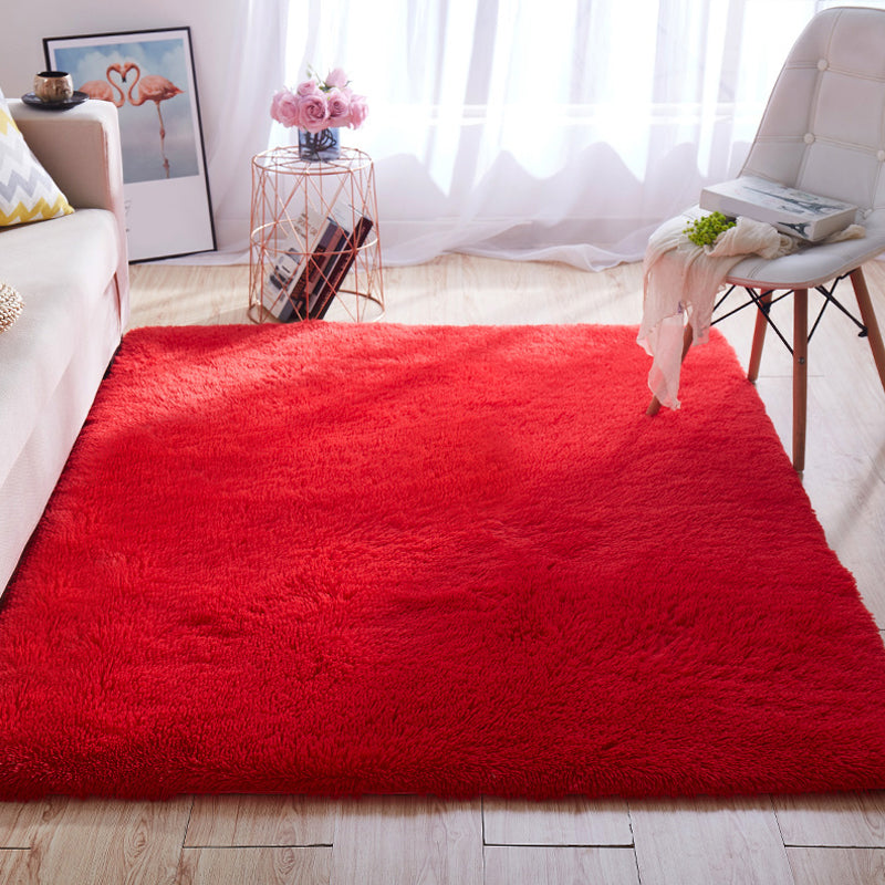 Tapis de zone de maison multicolore Nordique Plain Machine Fluffy Machine Washable Tacons antidérapant Rat de support avec garniture tressée