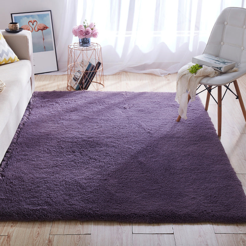 Tapis de zone de maison multicolore Nordique Plain Machine Fluffy Machine Washable Tacons antidérapant Rat de support avec garniture tressée