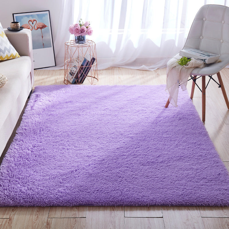 Tapis de zone de maison multicolore Nordique Plain Machine Fluffy Machine Washable Tacons antidérapant Rat de support avec garniture tressée