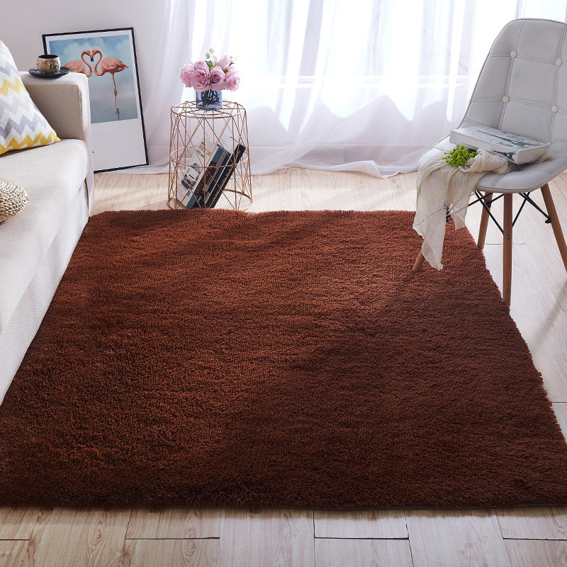 Tapis de zone de maison multicolore Nordique Plain Machine Fluffy Machine Washable Tacons antidérapant Rat de support avec garniture tressée