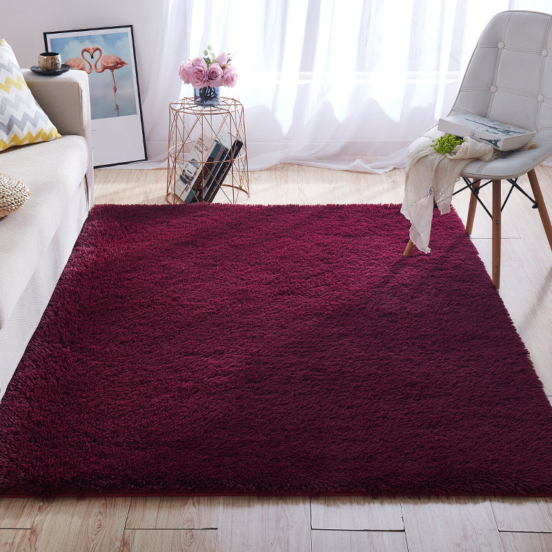 Tapis de zone de maison multicolore Nordique Plain Machine Fluffy Machine Washable Tacons antidérapant Rat de support avec garniture tressée