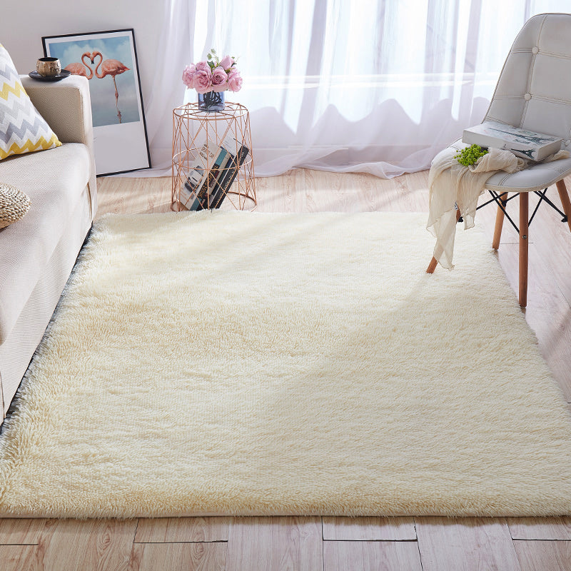 Tapis de zone de maison multicolore Nordique Plain Machine Fluffy Machine Washable Tacons antidérapant Rat de support avec garniture tressée