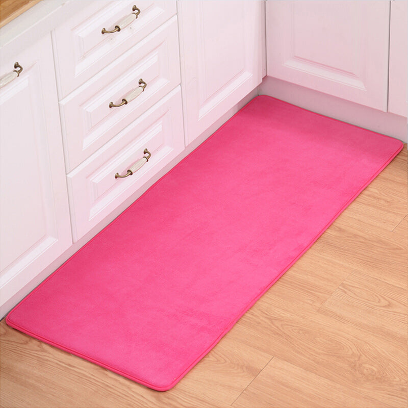 Multi-Colored Plain Runner Rug Polypropylene Minimalistic Carpet Anti-Slip Backing Washable Pet Friendly Area Rug for Kitchen