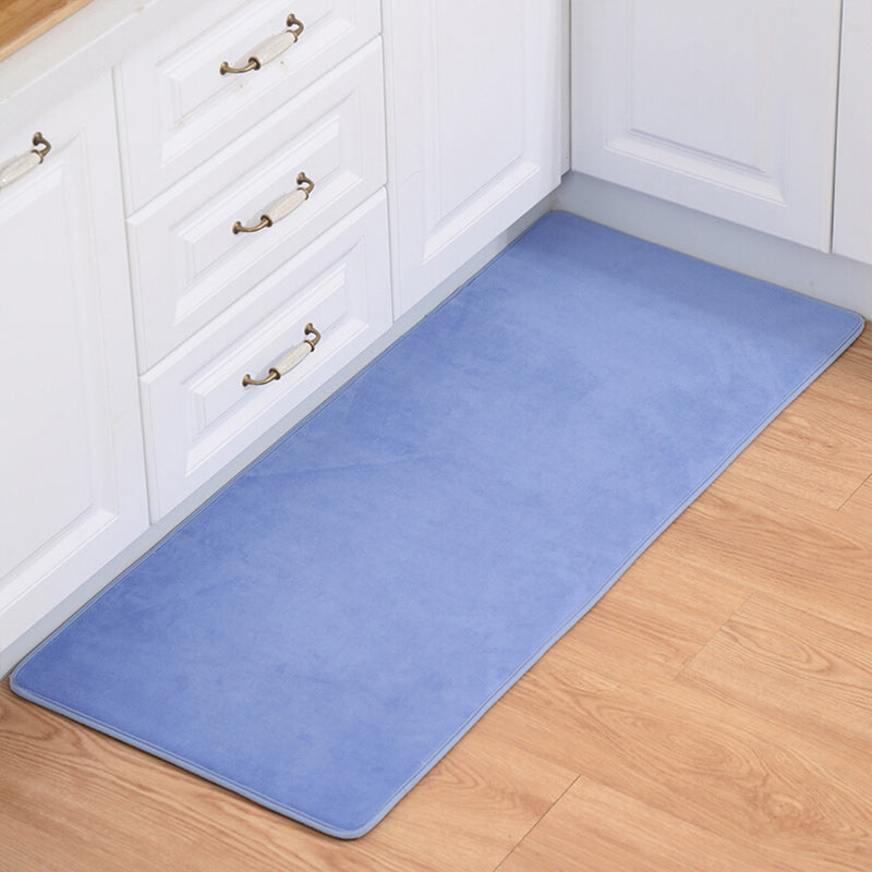 Multi-Colored Plain Runner Rug Polypropylene Minimalistic Carpet Anti-Slip Backing Washable Pet Friendly Area Rug for Kitchen