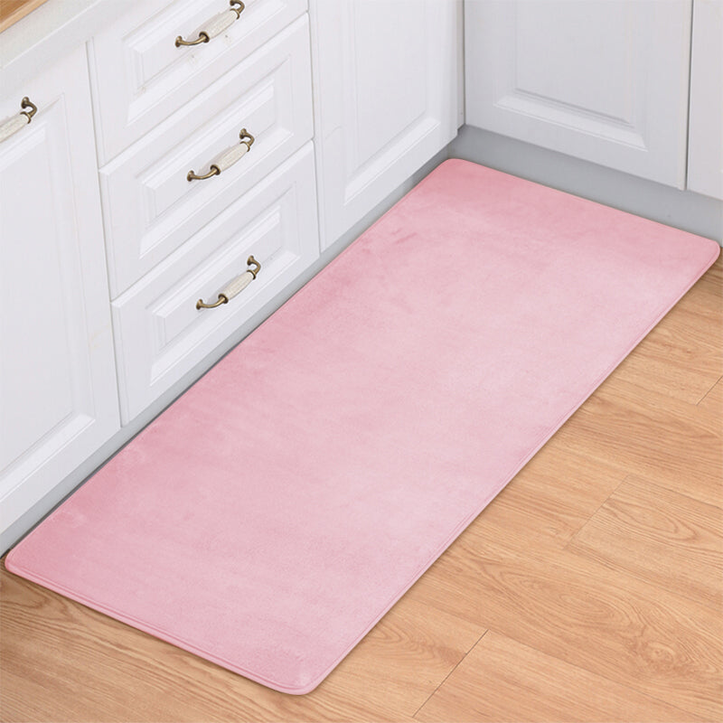 Multi-Colored Plain Runner Rug Polypropylene Minimalistic Carpet Anti-Slip Backing Washable Pet Friendly Area Rug for Kitchen