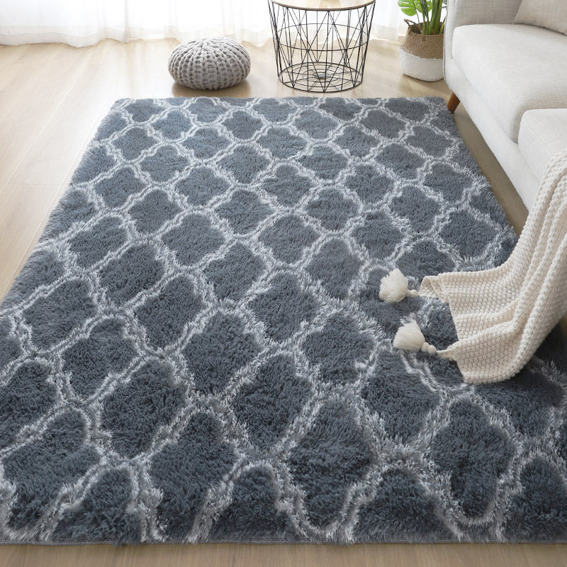 Trellis simple Trellis Multi Color Modern Rug Synthetics Not Slip Backing Easy Care Care pour le salon