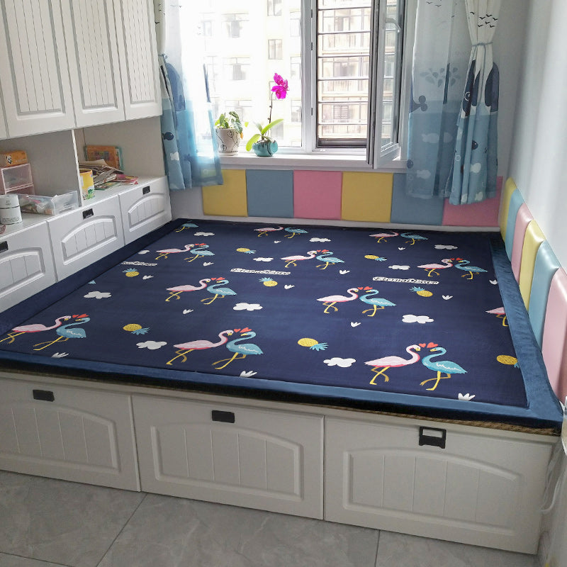 Tapis à motifs de dessins animés Multicolor Polyester Area Tapis Anti-slip Machine Wash tapis pour la chambre pour enfants