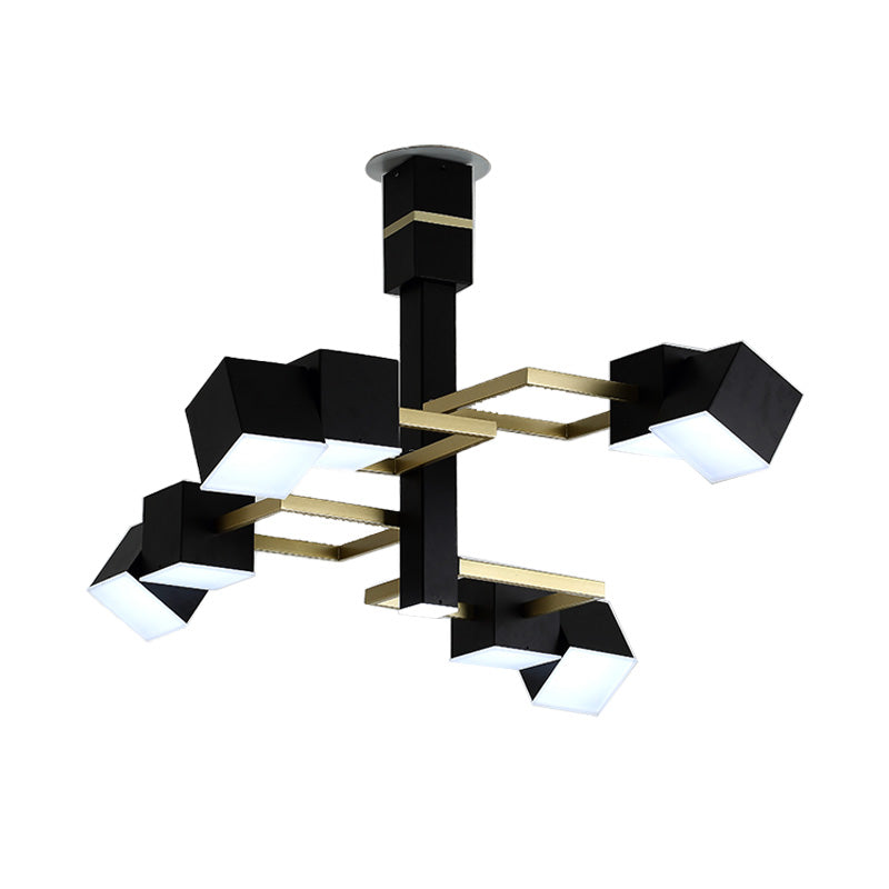 Tiered Pendant Chandelier Retro Metal Black 8 Lights Hanging Ceiling Light, 30"/37.5" Wide