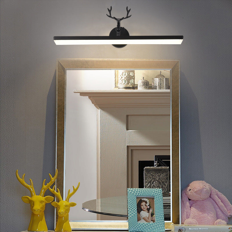 LED Wall Light with Linear Metal Shade Classic Bathroom Vanity Lighting Fixture in Black, 16.5"/28"/38" Wide