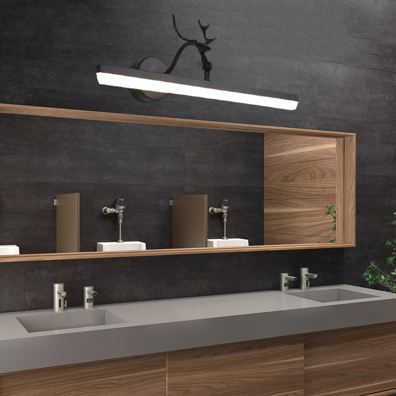 LED Wall Light with Linear Metal Shade Classic Bathroom Vanity Lighting Fixture in Black, 16.5"/28"/38" Wide