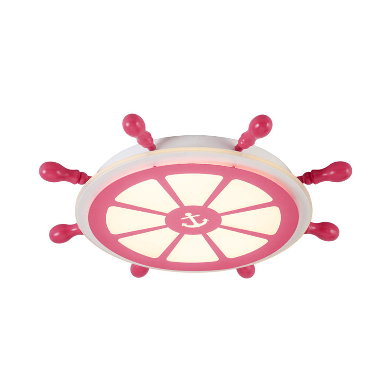 Pink Rudder Design Flush Light Modernist Style LED Acrylic Flushmount Lamp for Children Room