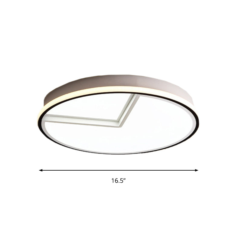 Minimal Round Flush Light Acrylique 16.5 "/20.5" Dia Bedroom Flush Ceiling Lamp in White Light