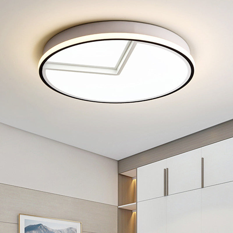 Minimal Round Flush Light Acrylic 16.5"/20.5" Dia Bedroom Flush Ceiling Lamp in White Light