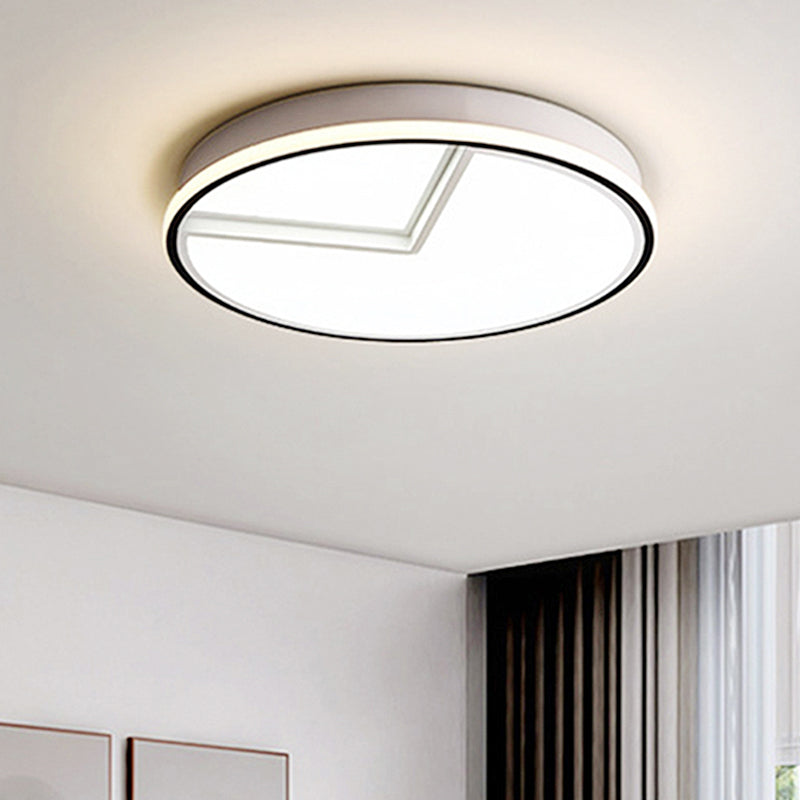 Minimal Round Flush Light Acryl 16.5"/20.5" Dia Schlafzimmer Flush Deckenleuchte in Weiß Licht