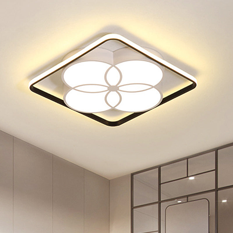 Acrylic Flower-Like Bedroom Flush Mount Ceiling Light Modern White Flushmount Lighting in Warm/White Light