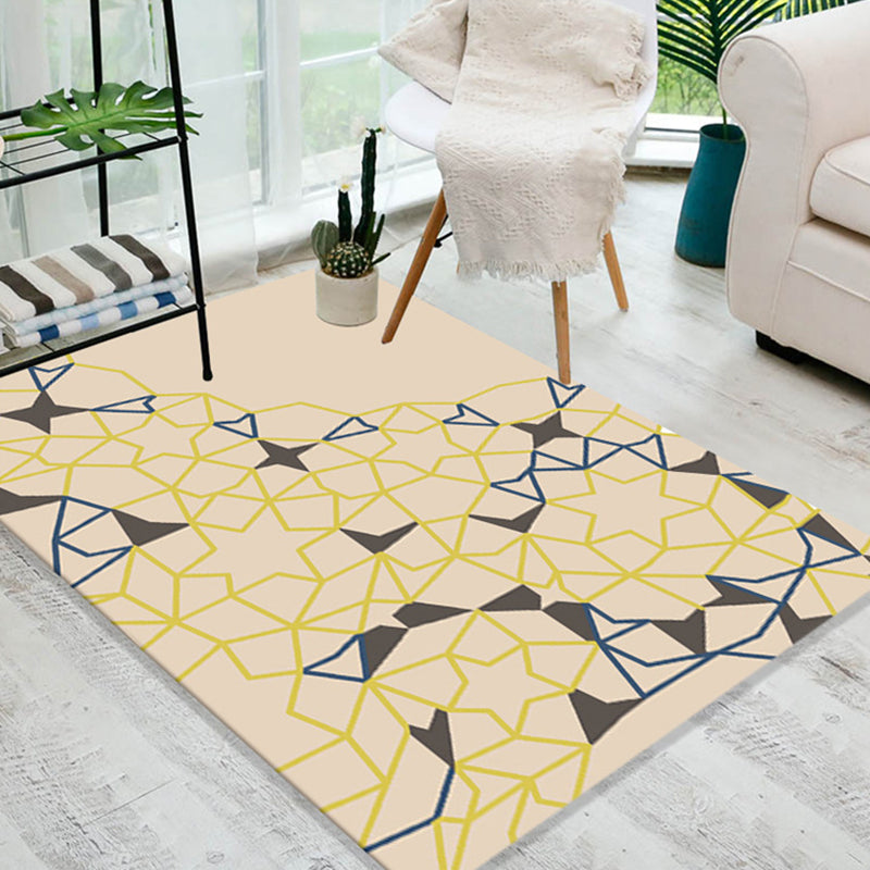 Multicolor 3D Optical Illusions Rug Polyester Modern Indoor Rug Non-Slip Backing Stain Resistant Pet Friendly Carpet for Home