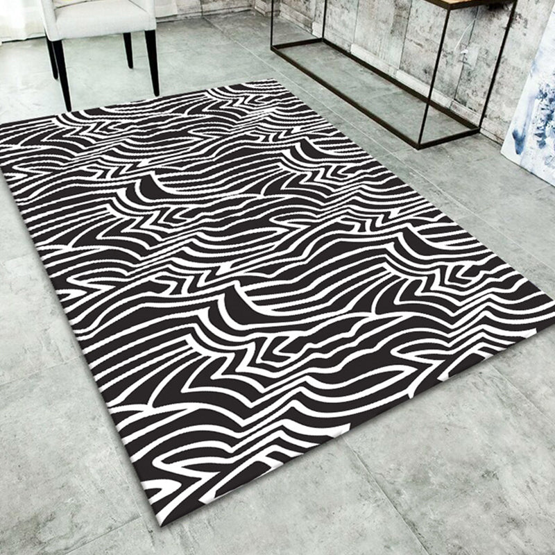 Multicolor 3D Optical Illusions Rug Polyester Modern Indoor Rug Non-Slip Backing Stain Resistant Pet Friendly Carpet for Home