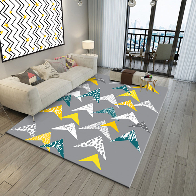 Multicolor 3D Optical Illusions Rug Polyester Modern Indoor Rug Non-Slip Backing Stain Resistant Pet Friendly Carpet for Home