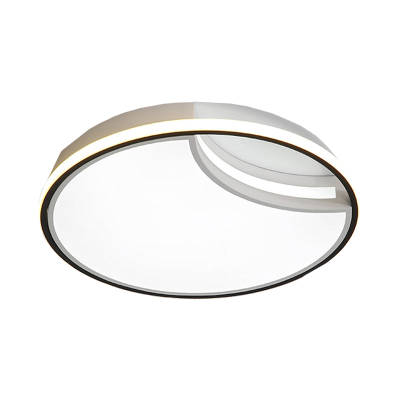 16.5"/20.5" Dia White Segment Bedroom Flush Mount Lamp Simplicity LED Acrylic Flushmount Lighting in Warm Light