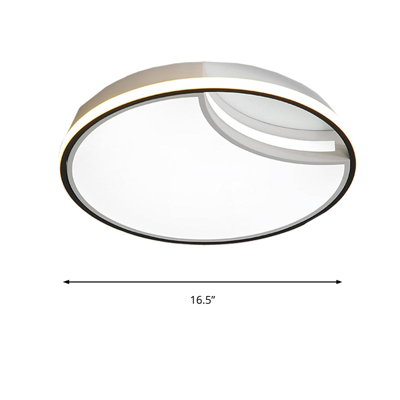 16,5"/20,5" Durchmesser weiße Segment-Unterputzlampe für Schlafzimmer, schlichte LED-Acryl-Unterputzbeleuchtung in warmem Licht