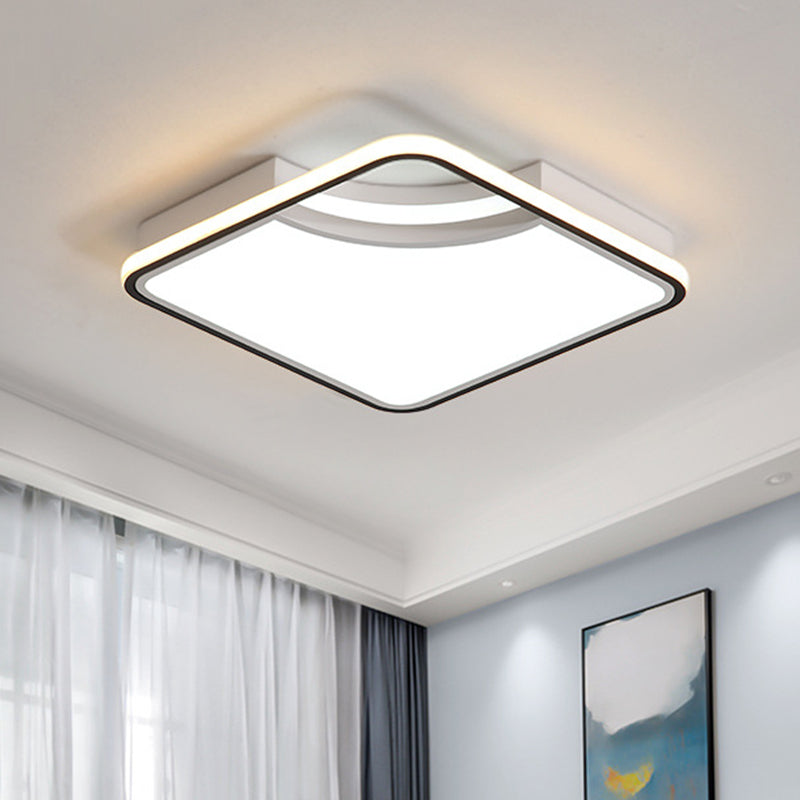 Plafonnier encastré en acrylique losange, luminaire de plafond minimaliste de 16.5 "/ 20.5" de large pour chambre à coucher, lumière blanche