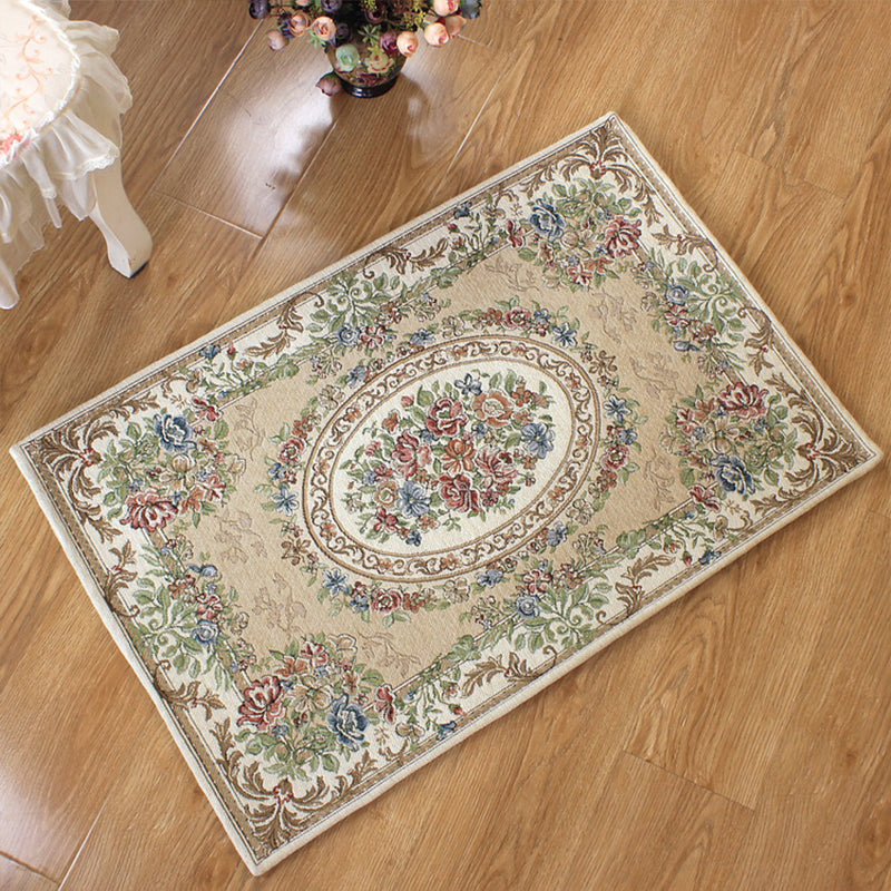 Classy Jacquard Rug Multi Colored Retro Carpet Polypropylene Stain Resistant Non-Slip Backing Washable Rug for Door