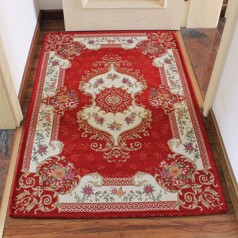 Classy Jacquard Rug Multi Colored Retro Carpet Polypropylene Stain Resistant Non-Slip Backing Washable Rug for Door